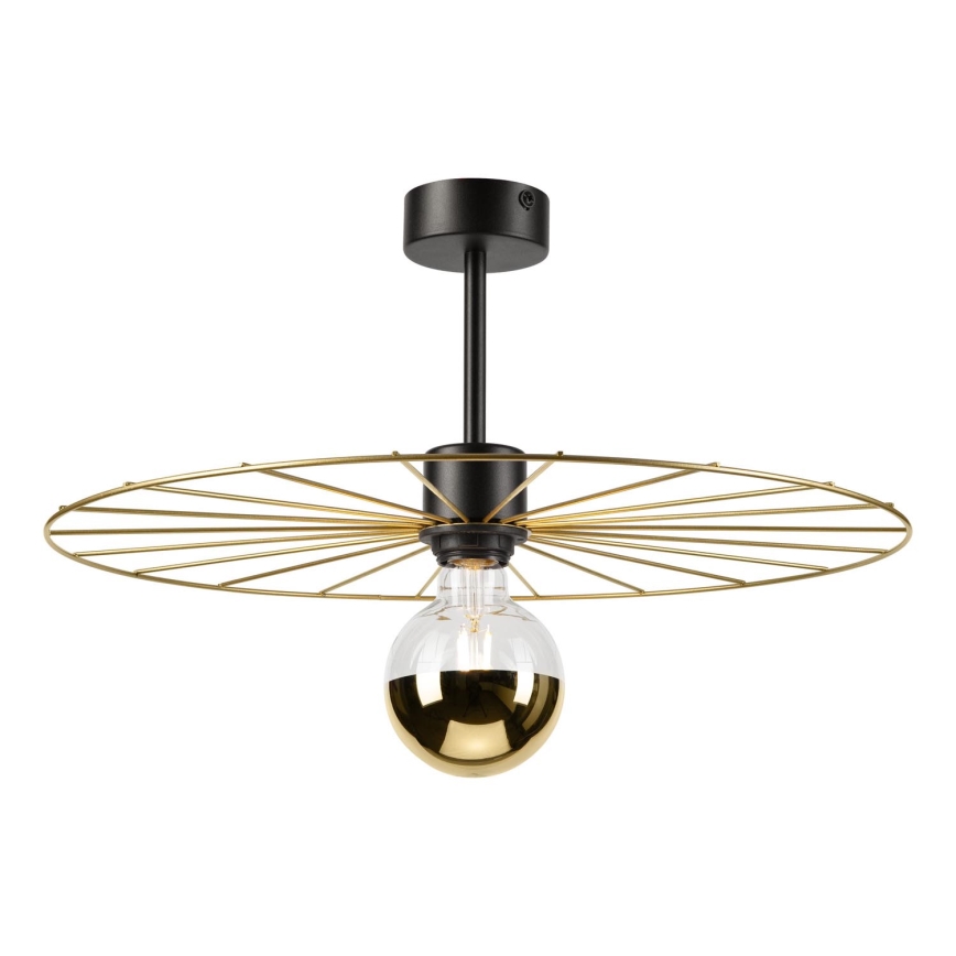 Deckenleuchte an Stange MONTANA 1xE27/15W/230V d 45 cm golden/schwarz