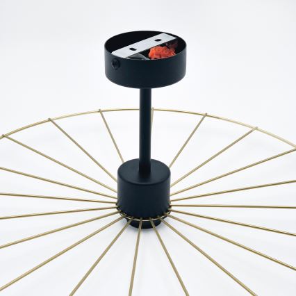 Deckenleuchte an Stange MONTANA 1xE27/15W/230V d 45 cm golden/schwarz