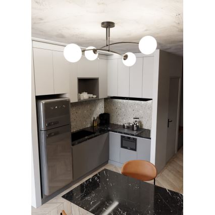 Deckenleuchte an Stange PREGOS 4xE14/10W/230V schwarz