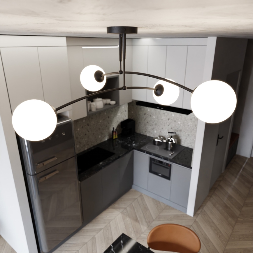 Deckenleuchte an Stange PREGOS 4xE14/10W/230V schwarz