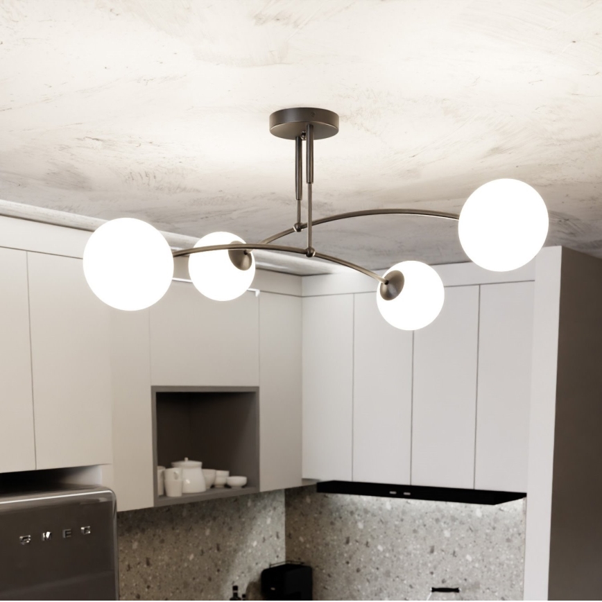 Deckenleuchte an Stange PREGOS 4xE14/10W/230V schwarz