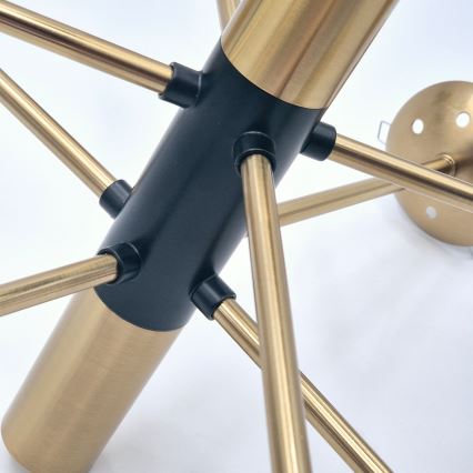 Deckenleuchte an Stange ROLLO 8xE14/5W/230V golden/rauchig beige
