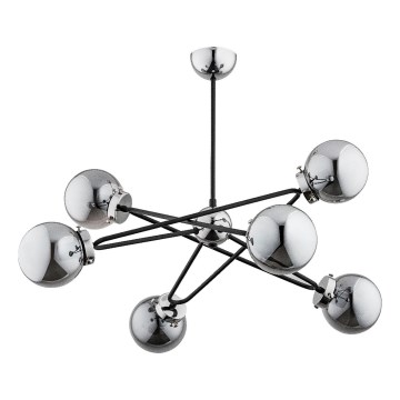 Deckenleuchte an Stange SAGITO 6xE14/10W/230V glänzendes Chrom