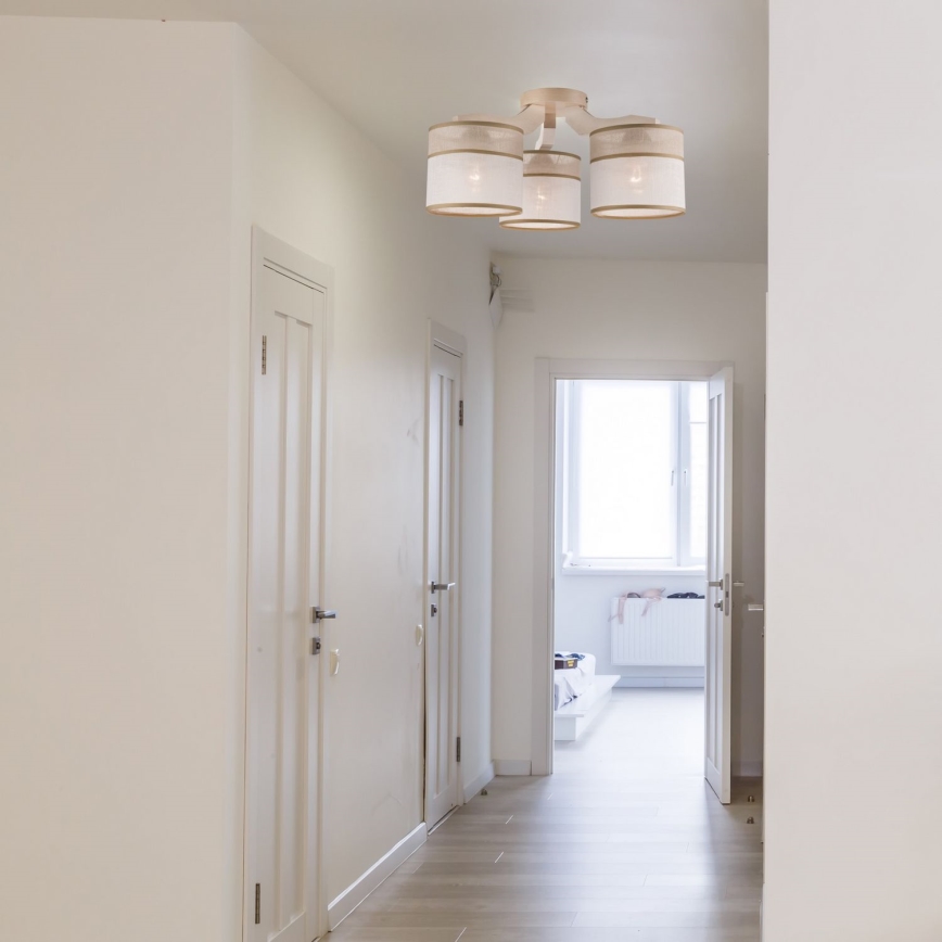 Deckenleuchte ANDREA 3xE27/60W/230V Buche