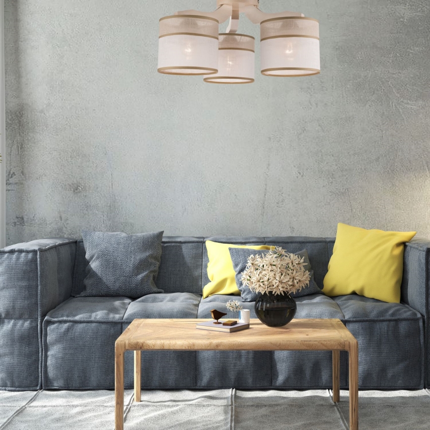 Deckenleuchte ANDREA 3xE27/60W/230V Buche