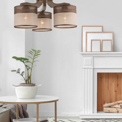 Deckenleuchte ANDREA 3xE27/60W/230V Buche