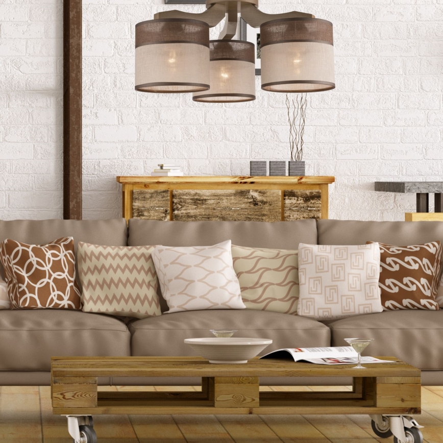 Deckenleuchte ANDREA 3xE27/60W/230V Buche