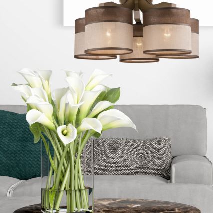 Deckenleuchte ANDREA 5xE27/60W/230V Buche