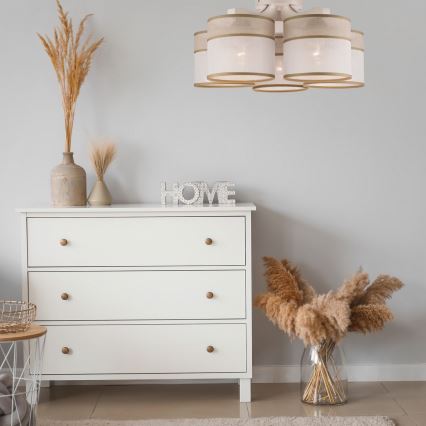 Deckenleuchte ANDREA 5xE27/60W/230V Buche