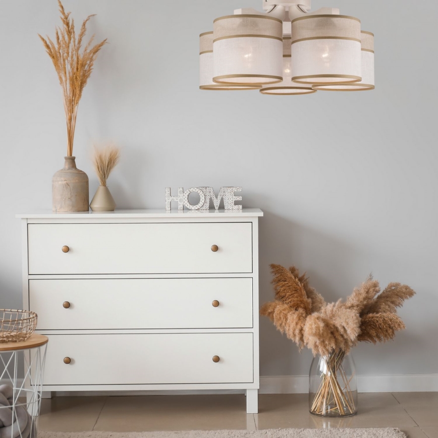 Deckenleuchte ANDREA 5xE27/60W/230V Buche