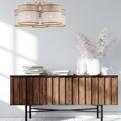 Deckenleuchte ANDREA 5xE27/60W/230V Buche