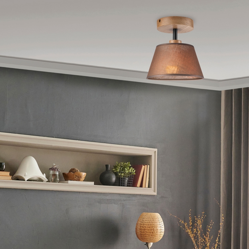 Deckenleuchte ANTONIO 1xE14/40W/230V Braun/Eiche