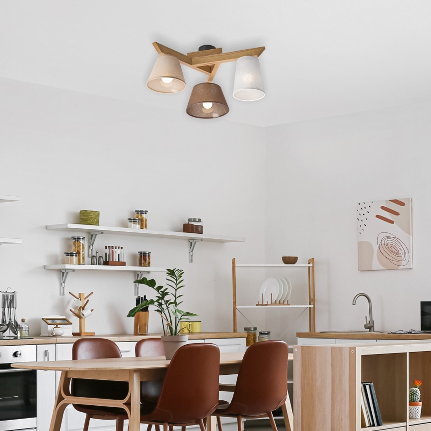 Deckenleuchte ANTONIO 3xE14/40W/230V Eiche