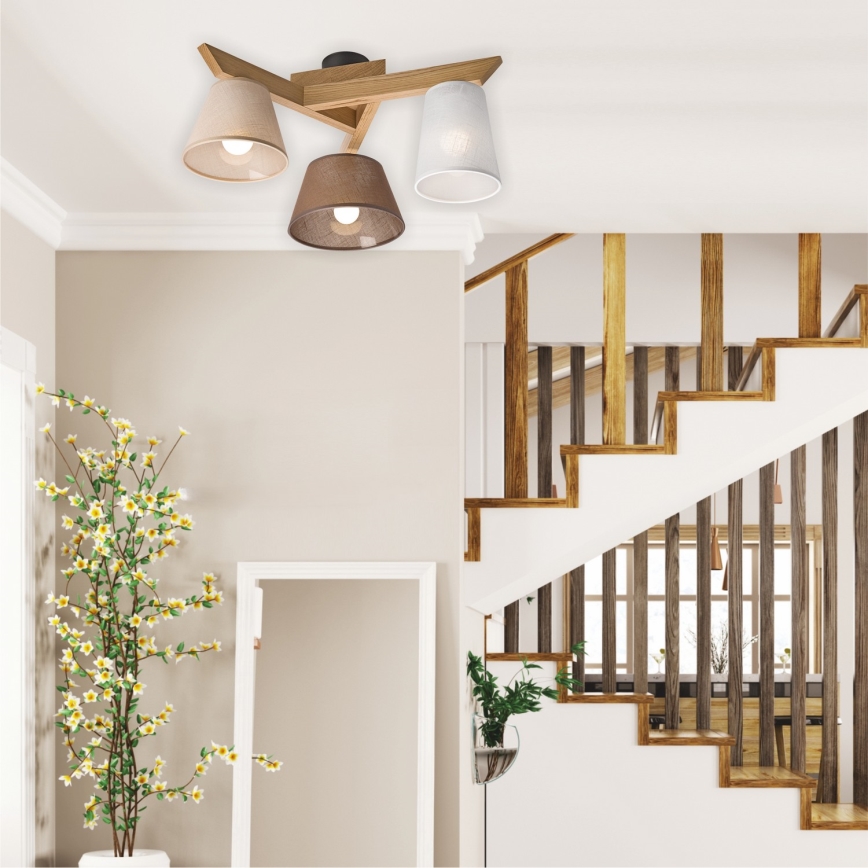 Deckenleuchte ANTONIO 3xE14/40W/230V Eiche