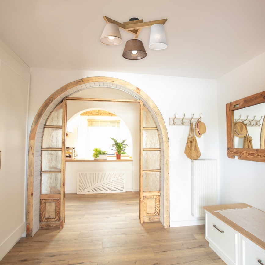 Deckenleuchte ANTONIO 3xE14/40W/230V Eiche