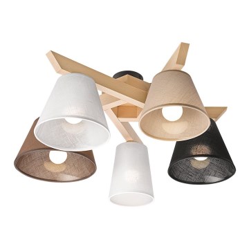 Deckenleuchte ANTONIO 5xE14/40W/230V Buche