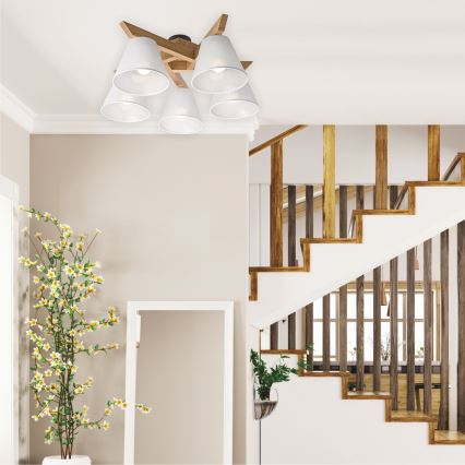 Deckenleuchte ANTONIO 5xE14/40W/230V Eiche