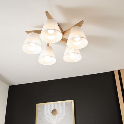 Deckenleuchte ANTONIO 5xE14/40W/230V Eiche