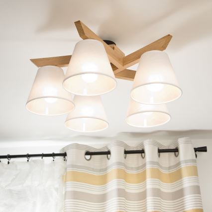 Deckenleuchte ANTONIO 5xE14/40W/230V Eiche