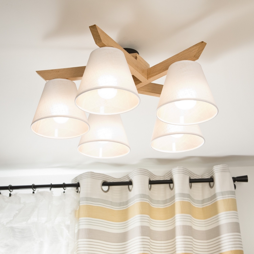 Deckenleuchte ANTONIO 5xE14/40W/230V Eiche