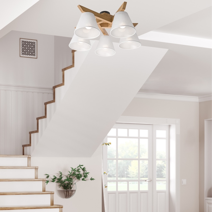 Deckenleuchte ANTONIO 5xE14/40W/230V Eiche