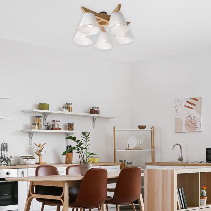 Deckenleuchte ANTONIO 5xE14/40W/230V Eiche