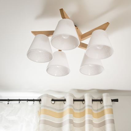 Deckenleuchte ANTONIO 5xE14/40W/230V Eiche