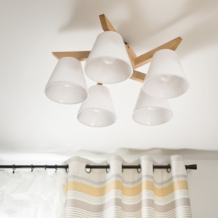 Deckenleuchte ANTONIO 5xE14/40W/230V Eiche