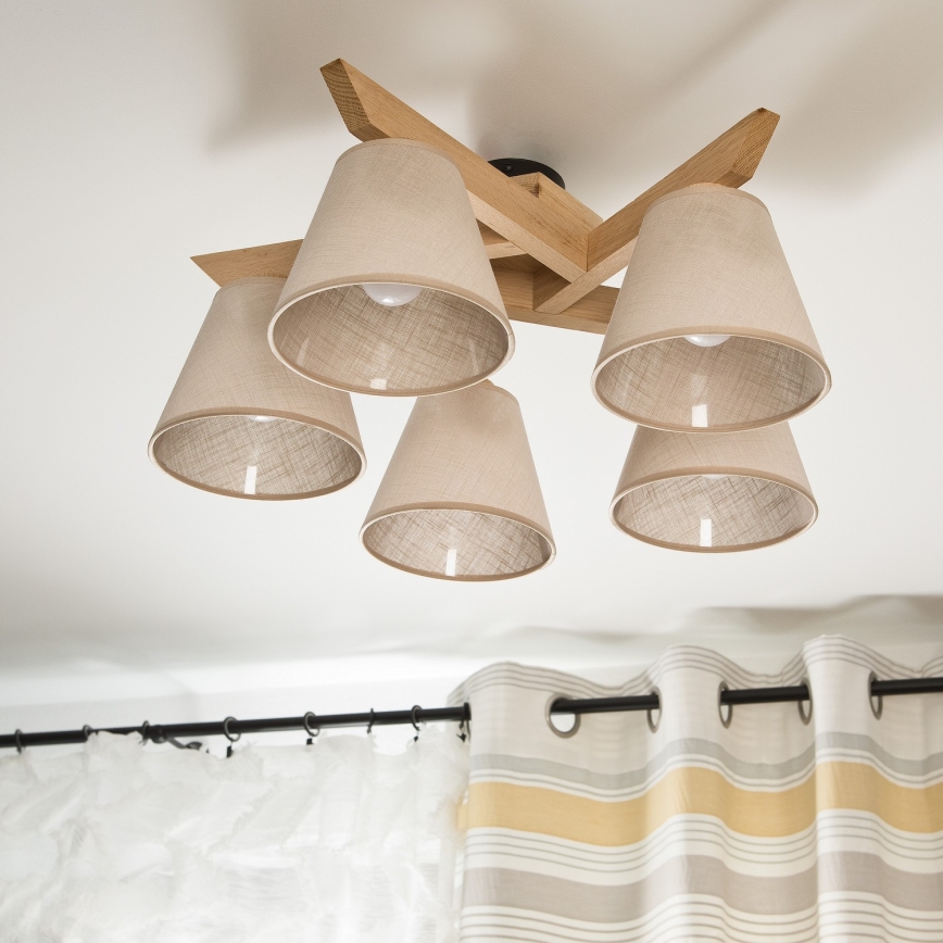 Deckenleuchte ANTONIO 5xE14/40W/230V Eiche