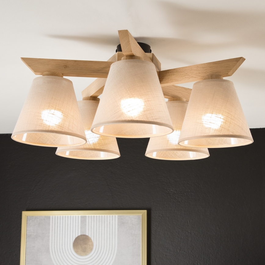 Deckenleuchte ANTONIO 5xE14/40W/230V Eiche