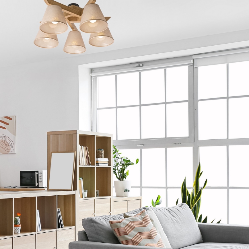 Deckenleuchte ANTONIO 5xE14/40W/230V Eiche