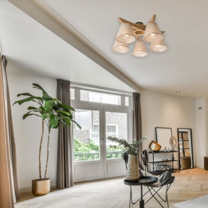 Deckenleuchte ANTONIO 5xE14/40W/230V Eiche