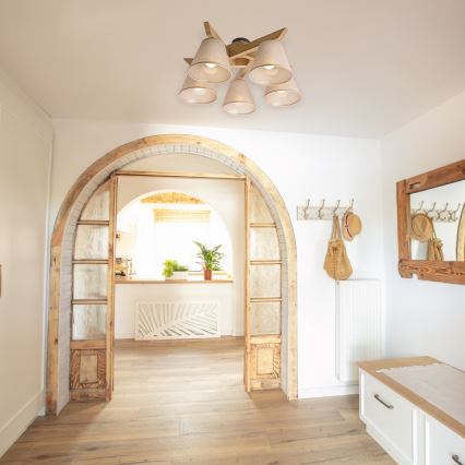 Deckenleuchte ANTONIO 5xE14/40W/230V Eiche