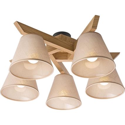 Deckenleuchte ANTONIO 5xE14/40W/230V Eiche