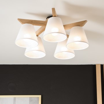 Deckenleuchte ANTONIO 5xE14/40W/230V Eiche