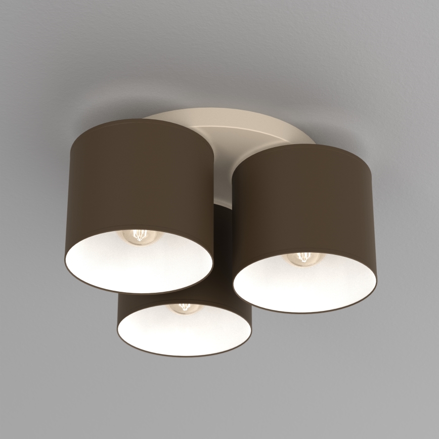 Deckenleuchte ARDEN 3xE27/15W/230V Ø 30 cm beige/braun
