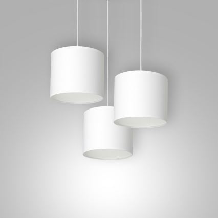 Deckenleuchte an Seil ARDEN 3xE27/60W/230V Weiß