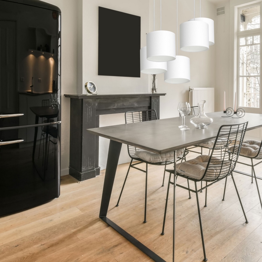 Deckenleuchte an Seil ARDEN 5xE27/60W/230V Weiß