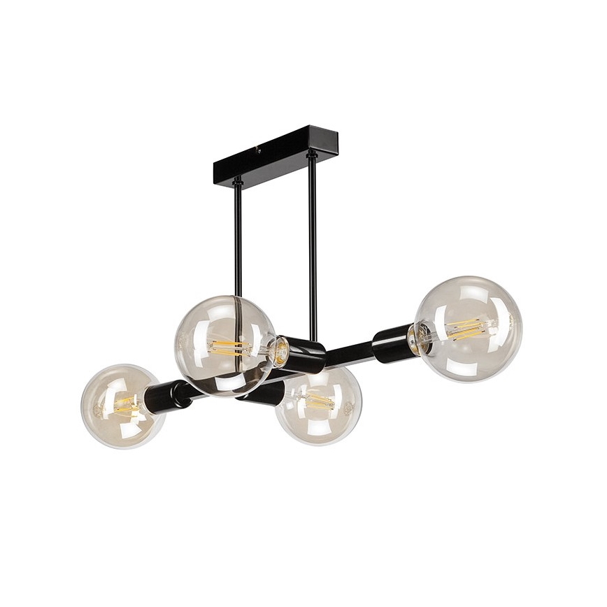 Deckenleuchte an Stange ASTRID 4xE27/60W/230V schwarz