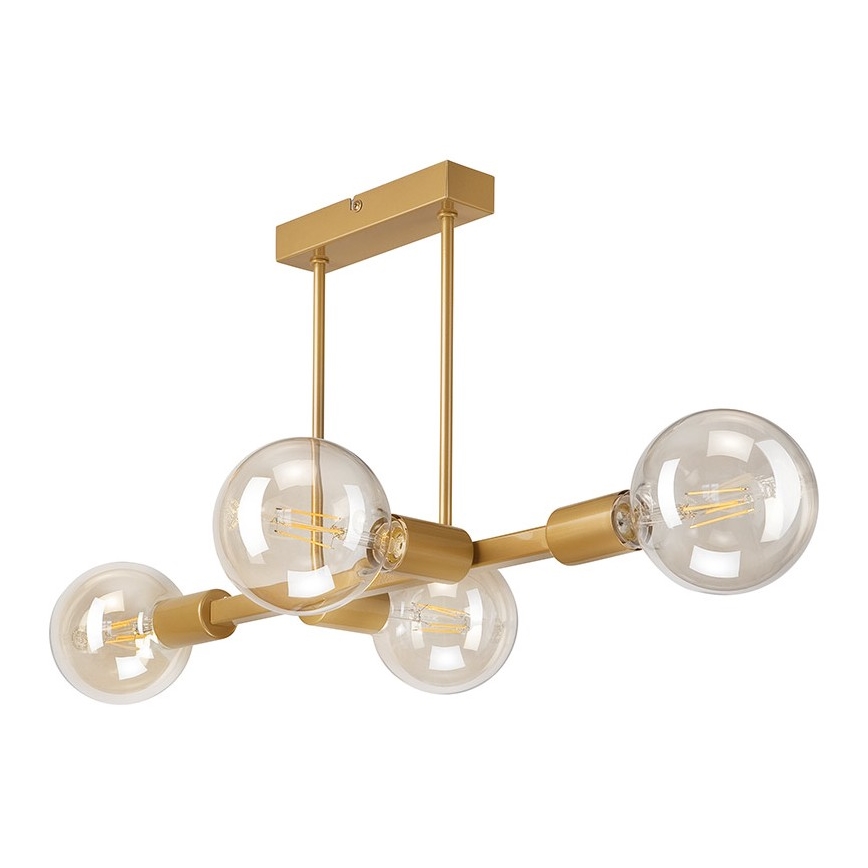 Deckenleuchte an Stange ASTRID 4xE27/60W/230V goldfarben