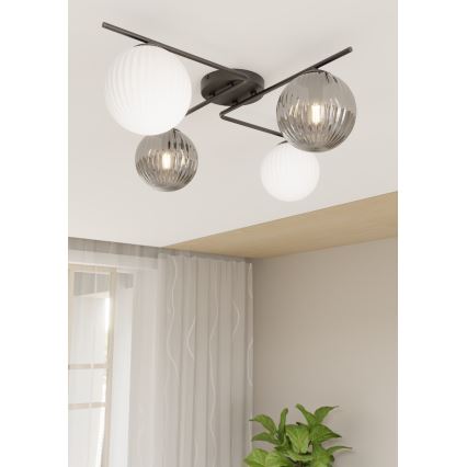 Deckenleuchte AZURA 4xE14/10W/230V schwarz/grau/weiß