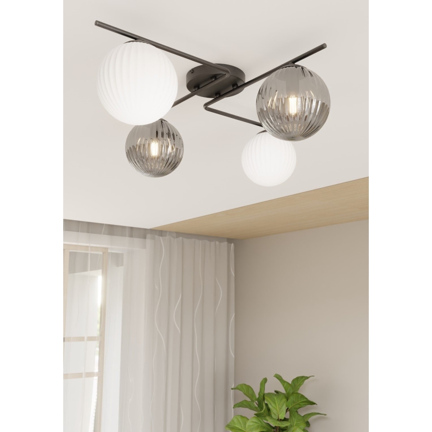 Deckenleuchte AZURA 4xE14/10W/230V schwarz/grau/weiß
