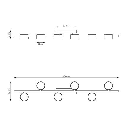 Deckenleuchte BET 6xGX53/12W/230V schwarz