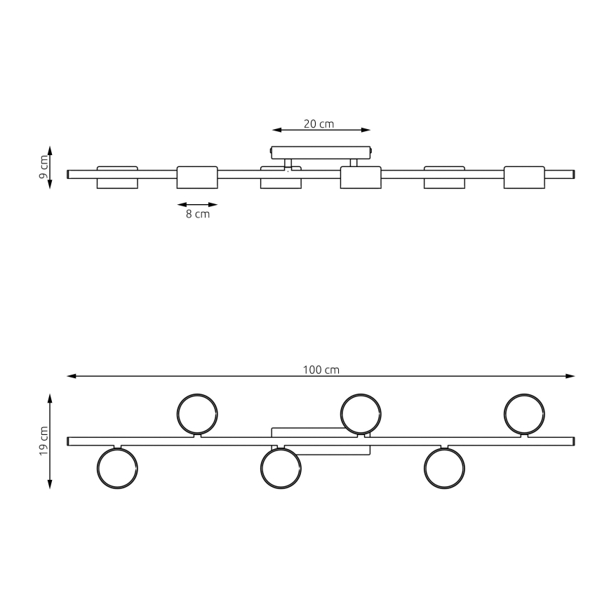 Deckenleuchte BET 6xGX53/12W/230V schwarz