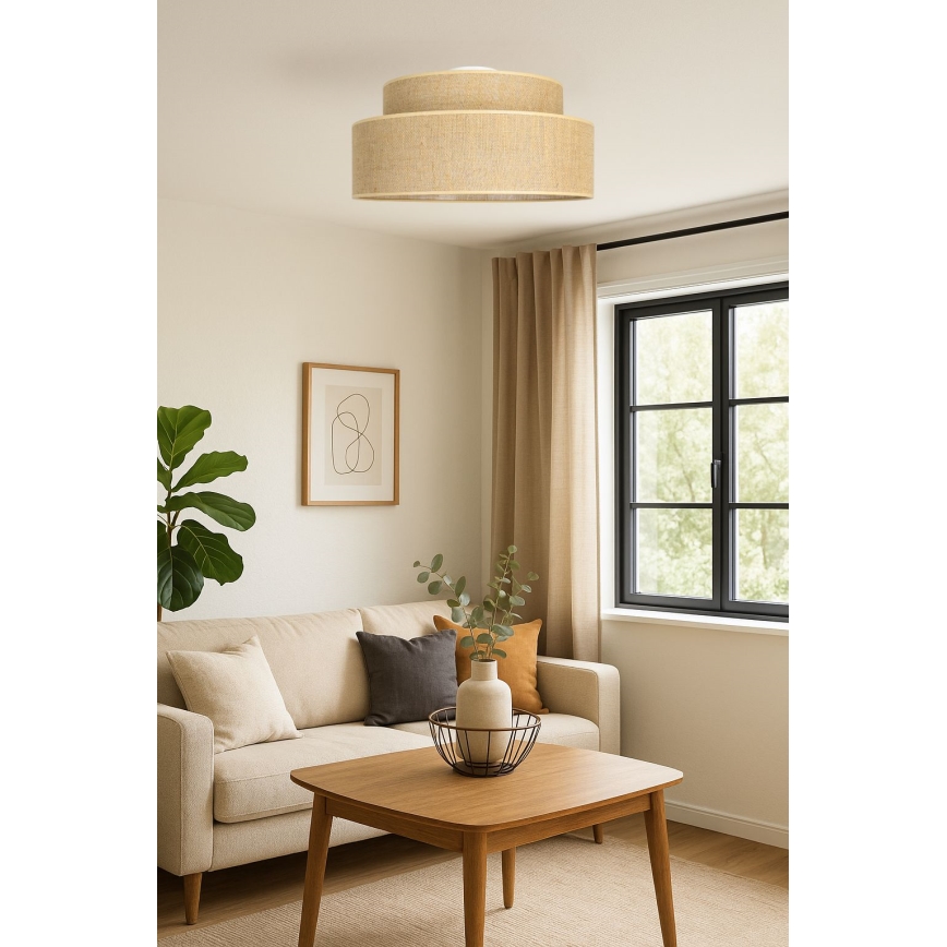 Deckenleuchte BOHO 1xE27/60W/230V d 40 cm beige