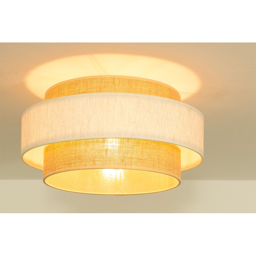 Deckenleuchte BOHO 1xE27/60W/230V Ø 40 cm creme/Jute