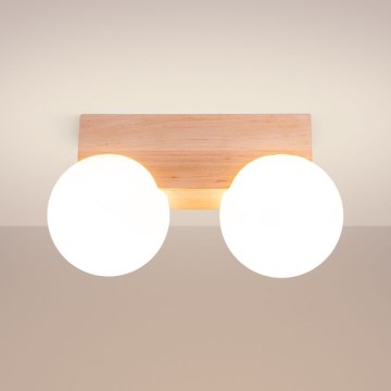 Deckenleuchte BULBO 2xG9/8W/230V Buche/weiß