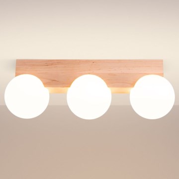 Deckenleuchte BULBO 3xG9/8W/230V Buche/weiß
