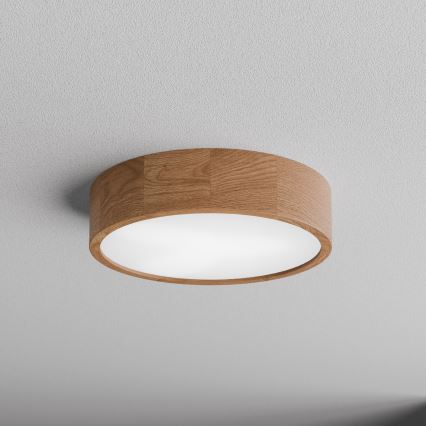 Deckenleuchte CLEO für Badezimmer mit Sensor, 3x E27/24W/230V, Ø 37,5 cm, IP54, Eiche