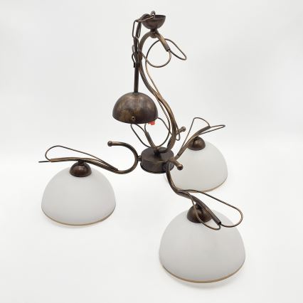 Deckenleuchte COBRA mit Stab, 3xE27/60W/230V, Bronze/Patina